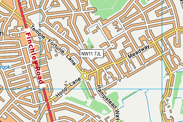 NW11 7JL map - OS VectorMap District (Ordnance Survey) NW11 7JL map - OS VectorMap District (Ordnance Survey)