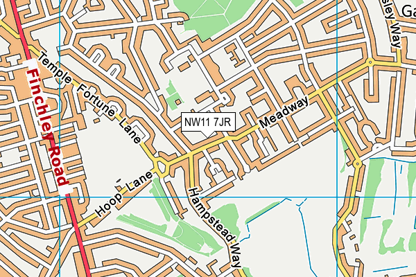 NW11 7JR map - OS VectorMap District (Ordnance Survey) NW11 7JR map - OS VectorMap District (Ordnance Survey)