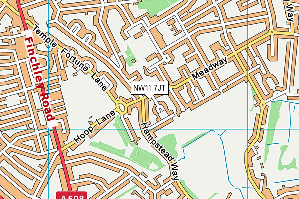 NW11 7JT map - OS VectorMap District (Ordnance Survey) NW11 7JT map - OS VectorMap District (Ordnance Survey)