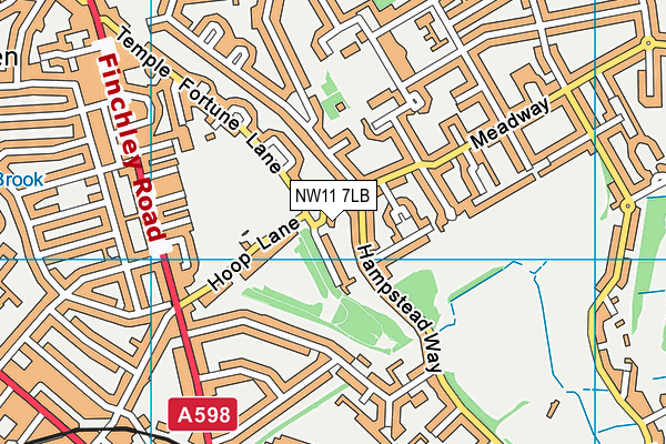 NW11 7LB map - OS VectorMap District (Ordnance Survey) NW11 7LB map - OS VectorMap District (Ordnance Survey)