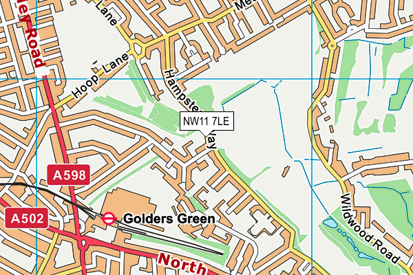 NW11 7LE map - OS VectorMap District (Ordnance Survey) NW11 7LE map - OS VectorMap District (Ordnance Survey)