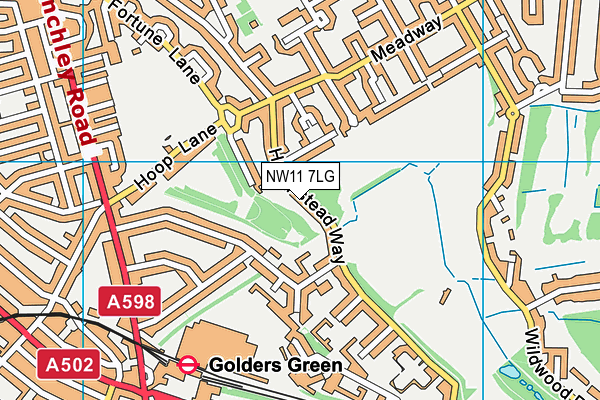 NW11 7LG map - OS VectorMap District (Ordnance Survey) NW11 7LG map - OS VectorMap District (Ordnance Survey)