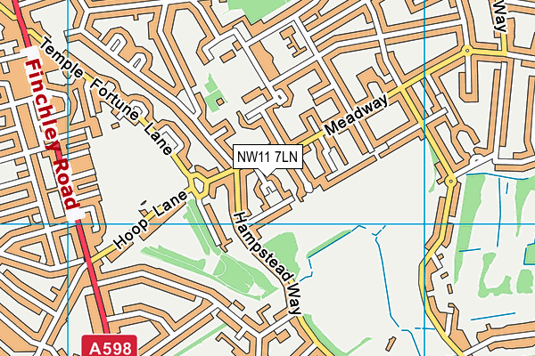 NW11 7LN map - OS VectorMap District (Ordnance Survey) NW11 7LN map - OS VectorMap District (Ordnance Survey)