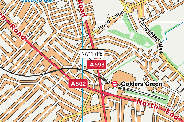 NW11 7PE map - OS VectorMap District (Ordnance Survey) NW11 7PE map - OS VectorMap District (Ordnance Survey)