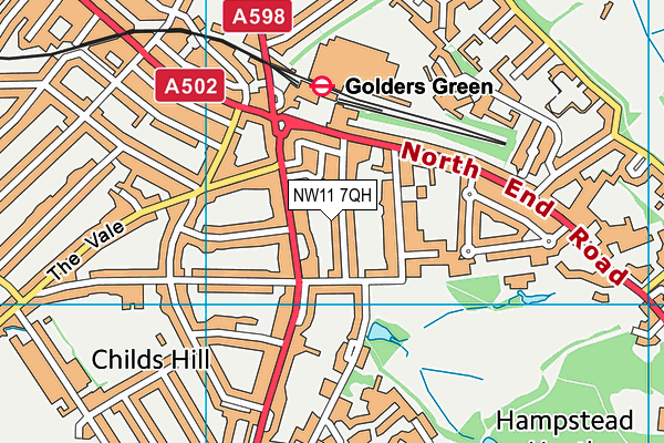 NW11 7QH map - OS VectorMap District (Ordnance Survey) NW11 7QH map - OS VectorMap District (Ordnance Survey)