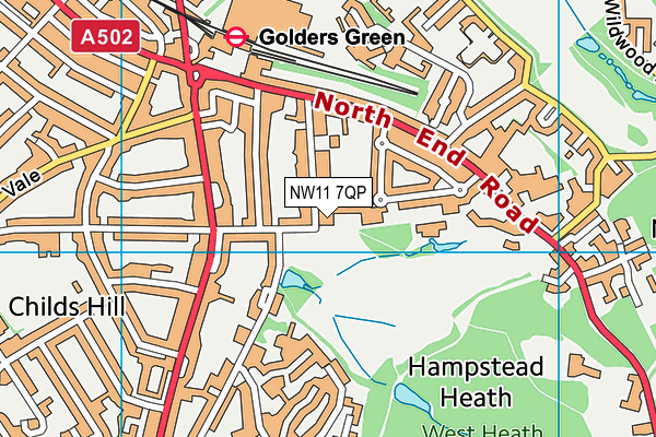 NW11 7QP map - OS VectorMap District (Ordnance Survey) NW11 7QP map - OS VectorMap District (Ordnance Survey)