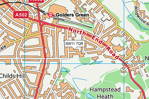 NW11 7QR map - OS VectorMap District (Ordnance Survey)