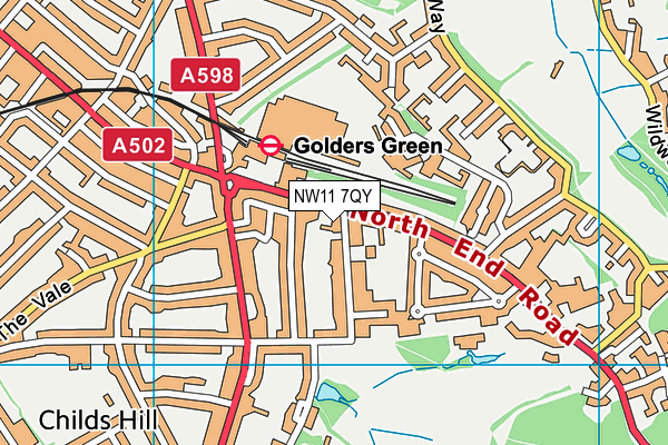 NW11 7QY map - OS VectorMap District (Ordnance Survey)