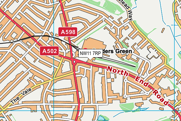 NW11 7RP map - OS VectorMap District (Ordnance Survey)
