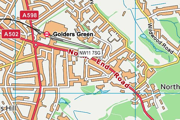 NW11 7SG map - OS VectorMap District (Ordnance Survey) NW11 7SG map - OS VectorMap District (Ordnance Survey)