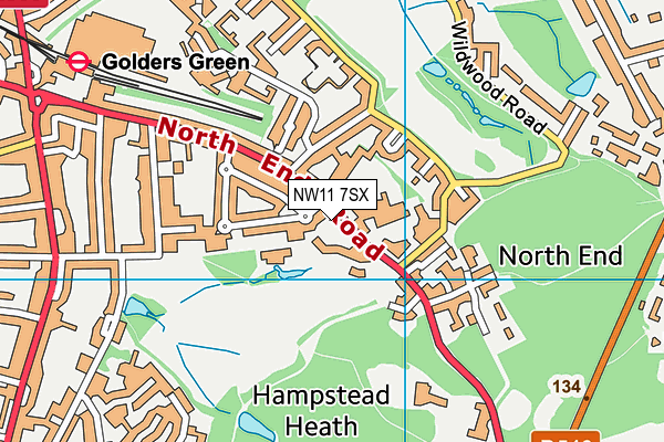 NW11 7SX map - OS VectorMap District (Ordnance Survey) NW11 7SX map - OS VectorMap District (Ordnance Survey)
