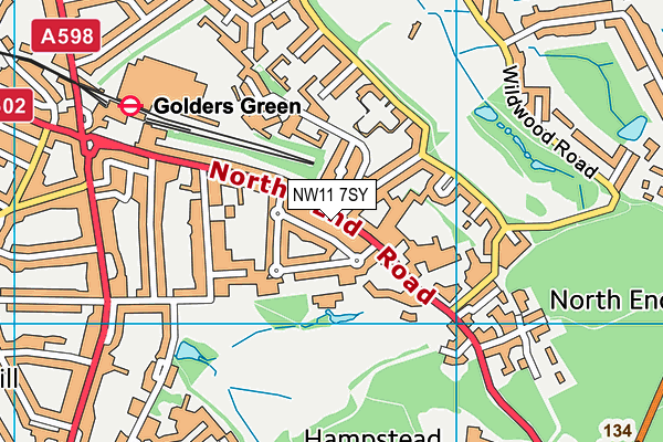 NW11 7SY map - OS VectorMap District (Ordnance Survey) NW11 7SY map - OS VectorMap District (Ordnance Survey)