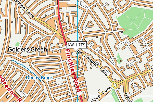 NW11 7TS map - OS VectorMap District (Ordnance Survey)