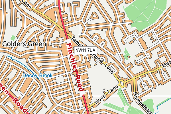 NW11 7UA map - OS VectorMap District (Ordnance Survey)