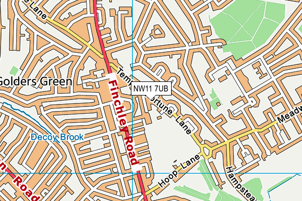 NW11 7UB map - OS VectorMap District (Ordnance Survey) NW11 7UB map - OS VectorMap District (Ordnance Survey)