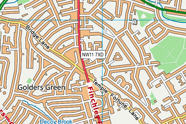 NW11 7XD map - OS VectorMap District (Ordnance Survey) NW11 7XD map - OS VectorMap District (Ordnance Survey)
