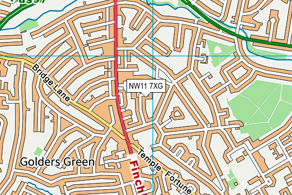 NW11 7XG map - OS VectorMap District (Ordnance Survey) NW11 7XG map - OS VectorMap District (Ordnance Survey)