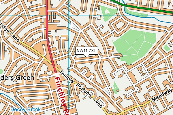 NW11 7XL map - OS VectorMap District (Ordnance Survey) NW11 7XL map - OS VectorMap District (Ordnance Survey)
