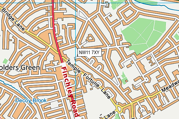 NW11 7XY map - OS VectorMap District (Ordnance Survey)