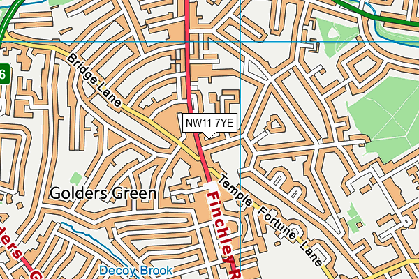 NW11 7YE map - OS VectorMap District (Ordnance Survey) NW11 7YE map - OS VectorMap District (Ordnance Survey)
