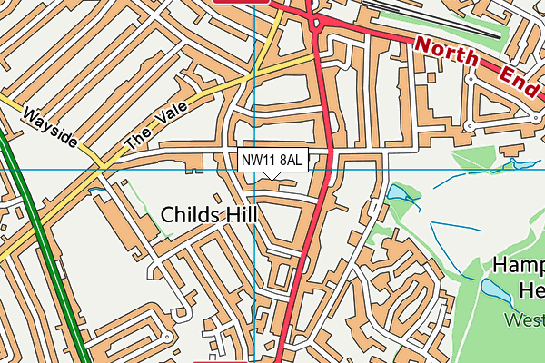 NW11 8AL map - OS VectorMap District (Ordnance Survey) NW11 8AL map - OS VectorMap District (Ordnance Survey)