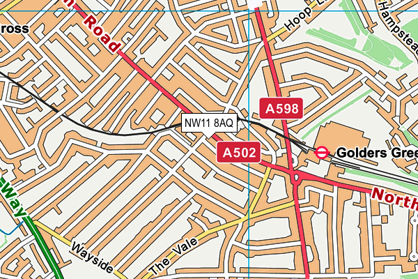 NW11 8AQ map - OS VectorMap District (Ordnance Survey) NW11 8AQ map - OS VectorMap District (Ordnance Survey)