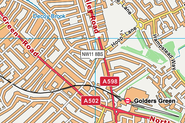 NW11 8BS map - OS VectorMap District (Ordnance Survey) NW11 8BS map - OS VectorMap District (Ordnance Survey)