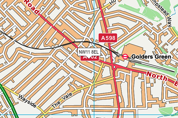 NW11 8EL map - OS VectorMap District (Ordnance Survey) NW11 8EL map - OS VectorMap District (Ordnance Survey)
