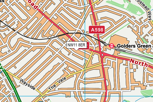 NW11 8ER map - OS VectorMap District (Ordnance Survey) NW11 8ER map - OS VectorMap District (Ordnance Survey)