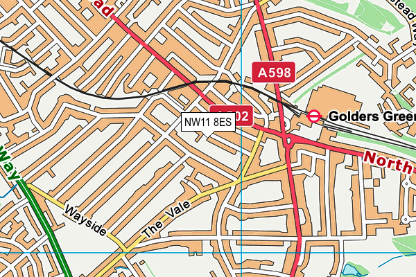 NW11 8ES map - OS VectorMap District (Ordnance Survey) NW11 8ES map - OS VectorMap District (Ordnance Survey)