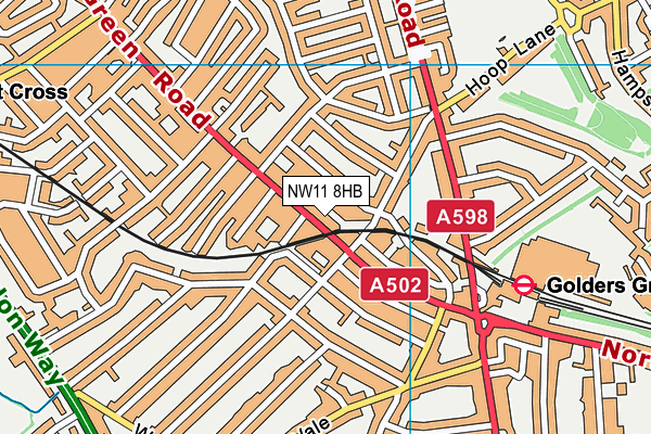 NW11 8HB map - OS VectorMap District (Ordnance Survey) NW11 8HB map - OS VectorMap District (Ordnance Survey)
