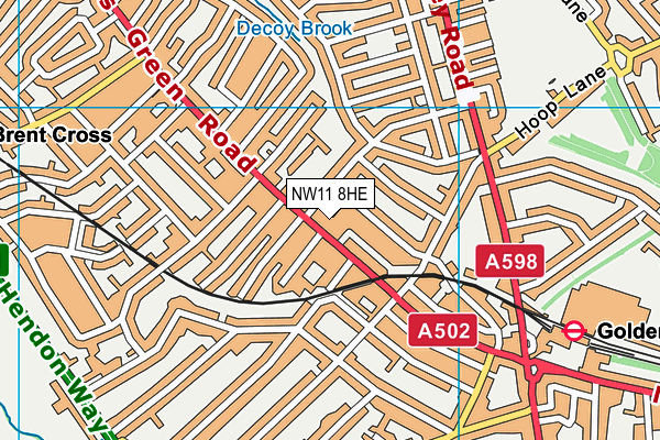 NW11 8HE map - OS VectorMap District (Ordnance Survey)