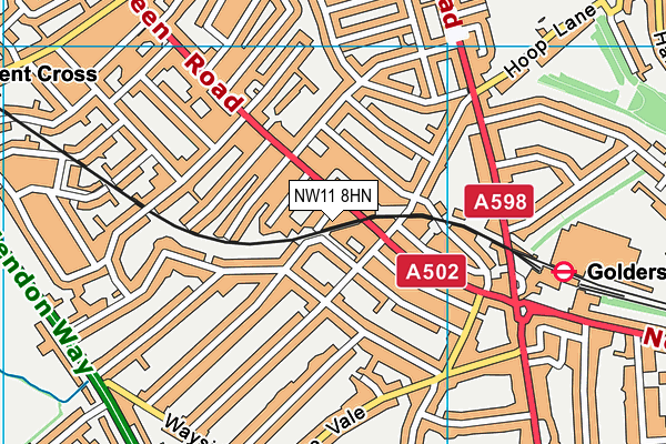 NW11 8HN map - OS VectorMap District (Ordnance Survey) NW11 8HN map - OS VectorMap District (Ordnance Survey)