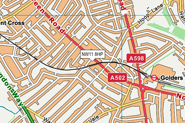 NW11 8HP map - OS VectorMap District (Ordnance Survey) NW11 8HP map - OS VectorMap District (Ordnance Survey)