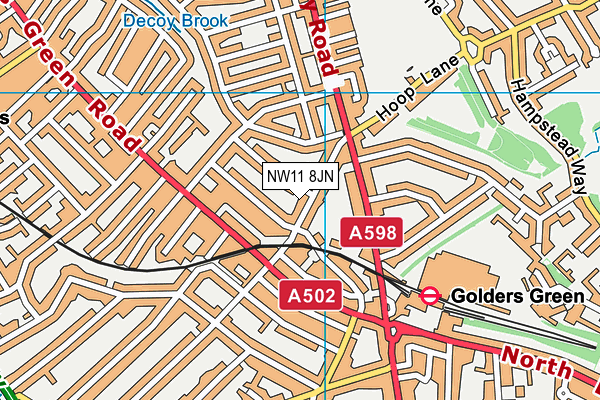 NW11 8JN map - OS VectorMap District (Ordnance Survey) NW11 8JN map - OS VectorMap District (Ordnance Survey)