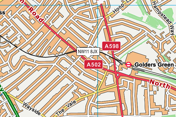 NW11 8JX map - OS VectorMap District (Ordnance Survey) NW11 8JX map - OS VectorMap District (Ordnance Survey)