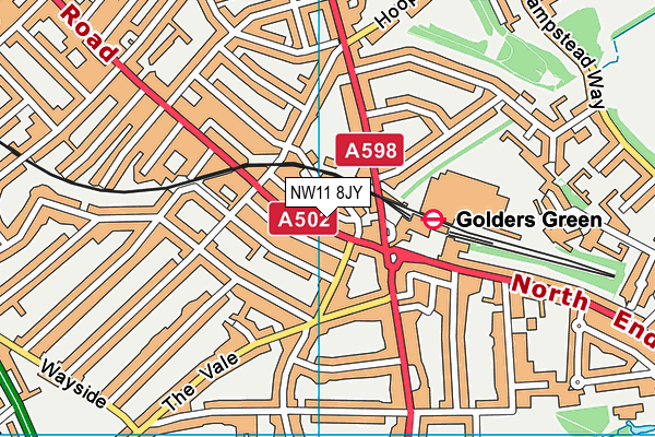 NW11 8JY map - OS VectorMap District (Ordnance Survey) NW11 8JY map - OS VectorMap District (Ordnance Survey)