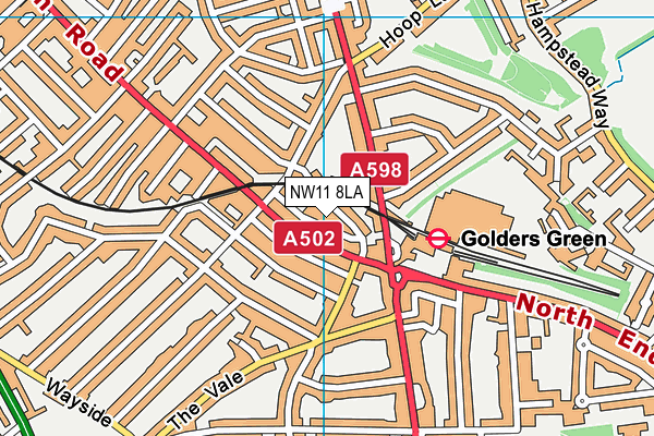 NW11 8LA map - OS VectorMap District (Ordnance Survey) NW11 8LA map - OS VectorMap District (Ordnance Survey)