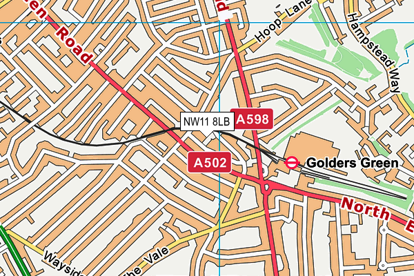 NW11 8LB map - OS VectorMap District (Ordnance Survey) NW11 8LB map - OS VectorMap District (Ordnance Survey)