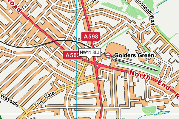 NW11 8LJ map - OS VectorMap District (Ordnance Survey) NW11 8LJ map - OS VectorMap District (Ordnance Survey)