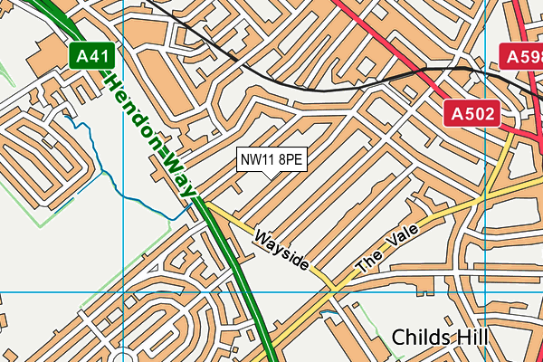 NW11 8PE map - OS VectorMap District (Ordnance Survey)