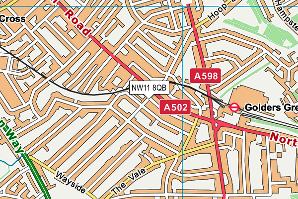 NW11 8QB map - OS VectorMap District (Ordnance Survey)