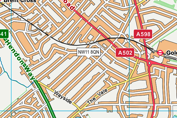 NW11 8QN map - OS VectorMap District (Ordnance Survey) NW11 8QN map - OS VectorMap District (Ordnance Survey)
