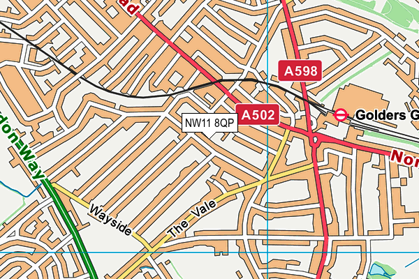 NW11 8QP map - OS VectorMap District (Ordnance Survey) NW11 8QP map - OS VectorMap District (Ordnance Survey)