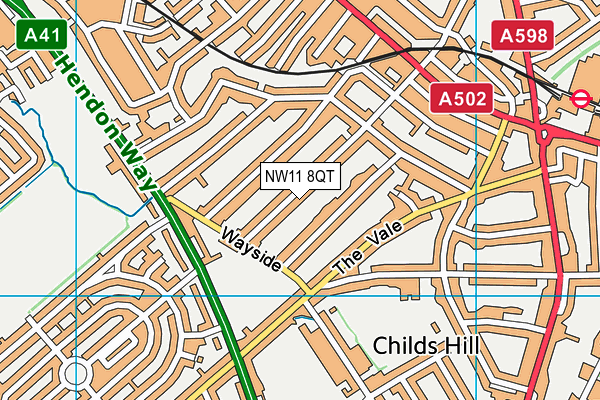 NW11 8QT map - OS VectorMap District (Ordnance Survey)
