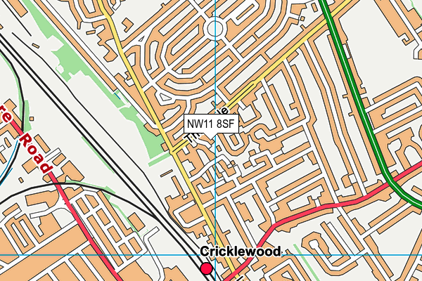 NW11 8SF map - OS VectorMap District (Ordnance Survey) NW11 8SF map - OS VectorMap District (Ordnance Survey)