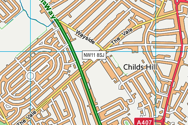 NW11 8SJ map - OS VectorMap District (Ordnance Survey) NW11 8SJ map - OS VectorMap District (Ordnance Survey)