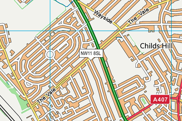 NW11 8SL map - OS VectorMap District (Ordnance Survey) NW11 8SL map - OS VectorMap District (Ordnance Survey)