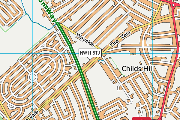 NW11 8TJ map - OS VectorMap District (Ordnance Survey) NW11 8TJ map - OS VectorMap District (Ordnance Survey)