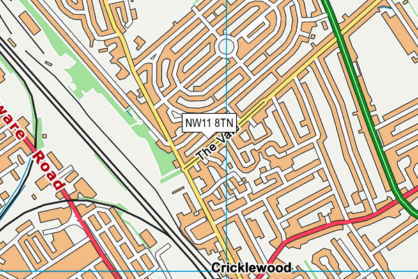 NW11 8TN map - OS VectorMap District (Ordnance Survey) NW11 8TN map - OS VectorMap District (Ordnance Survey)